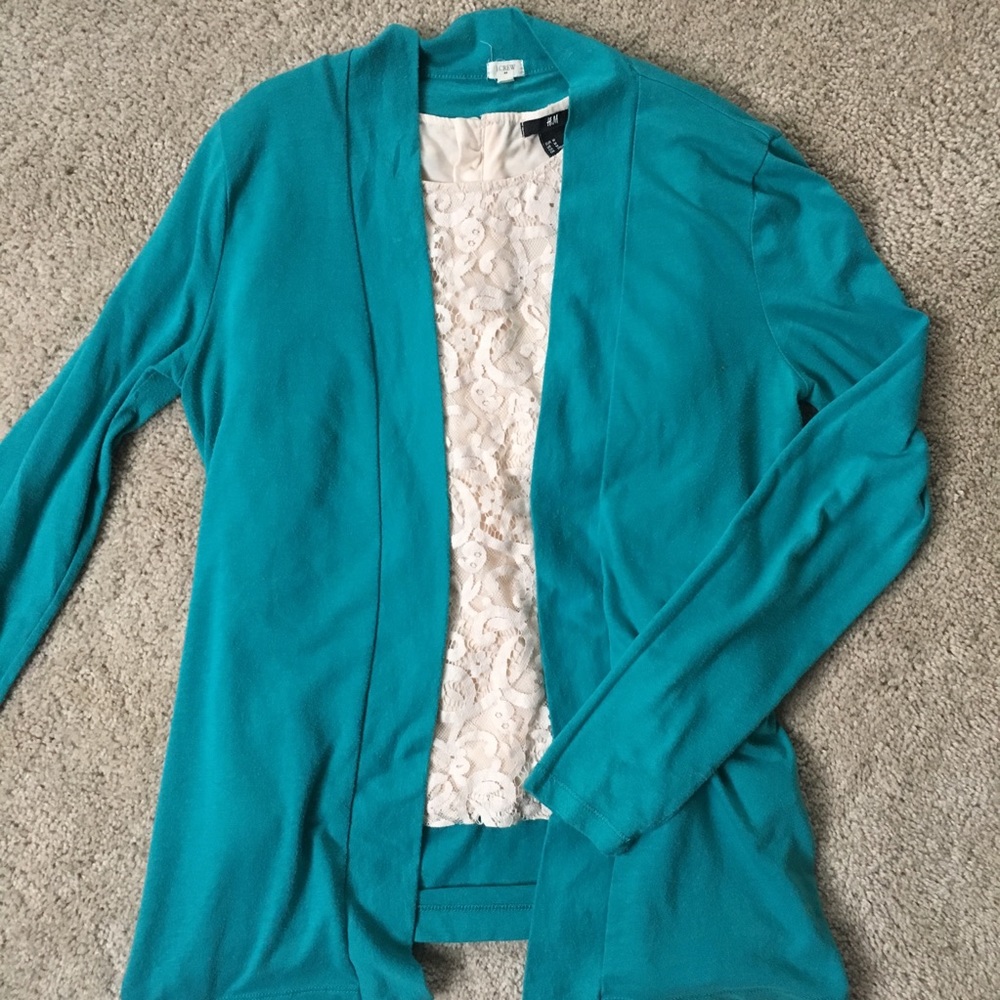 J CREW turquoise cardigan